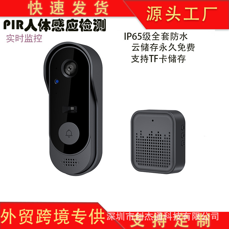 対外貿易tuya低消費電力ビジュアルドアベルは携帯電話監視wifiスマートドアベルip 65級ドンドンセット|undefined