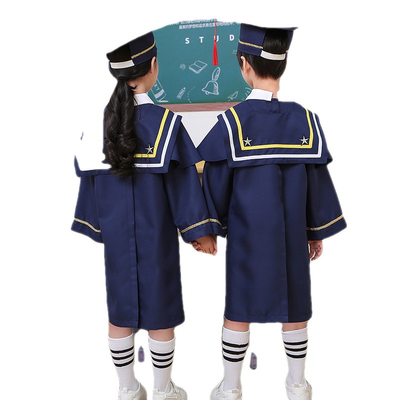 儿童博士服幼儿园学士服拍照衣服毕业袍博士帽小学毕业照服装礼服