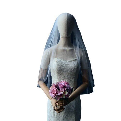 Youlapan Korean style pure white long veil photography large trailing veil wedding accessories V30 single