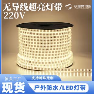 220V High Voltage Super Bright Led Light Strip Outdoor Waterproof Home Decoration Construction Site Lighting Advertising Atmosphere Soft Light Strip Highlight