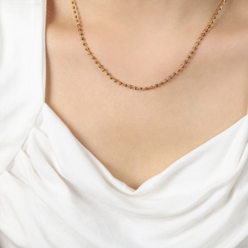 Luz de lujo personalidad nicho color eje colorido goteo collar de aceite de titanio acero todo fósforo de hadas temperamento pulsera joyería de moda para las mujeres