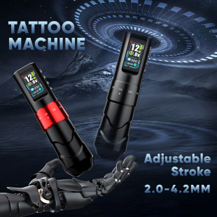 Tuffking Adjustable Stroke Wireless Tattoo Machine Coreless Motor Tattoo Battery Pen Tattoo Embroidery Machine Tattoo Equipment