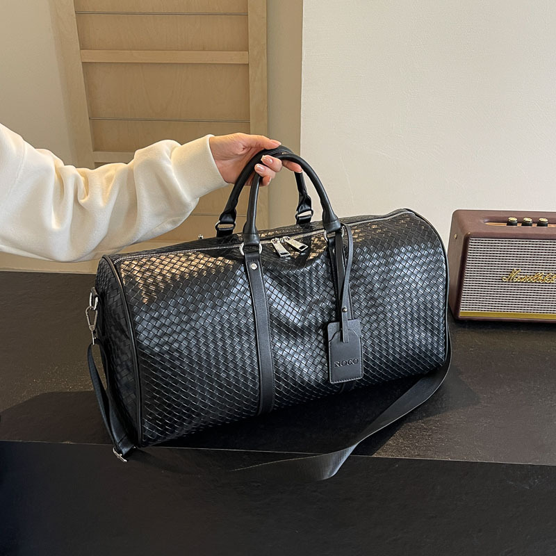 Bolso de viaje de cuero tejido de PU transfronterizo bolsa de equipaje de gran capacidad de corta distancia bolsa de gimnasio de yoga de mensajero de todo fósforo