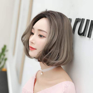 New Wig Women's BoBo Head Fashion Trendy Mid-point No Bangs Mid-point Short Curly Hair Full Head Cover