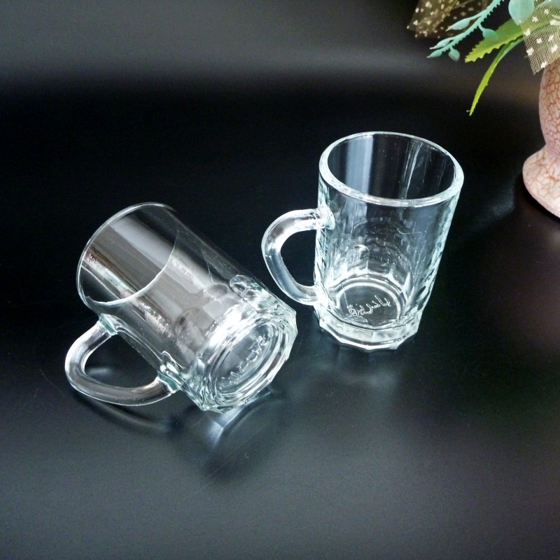 批发80ml把手小酒杯中东玻璃杯咖啡杯指甲杯耳朵一口杯白酒分酒器