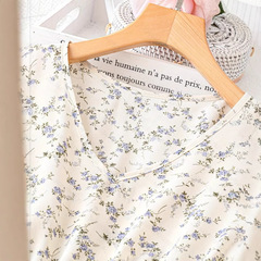 2025年新作アマゾン長袖気質ウエスト花柄ミドル丈スカート甘くて爽やかな花柄ファッション