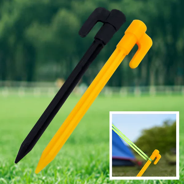 Outdoor Camping Tent Ground Nails Beach Windproof Plastic Ground Nails Lazy Inflatable Sofa Yellow Ground Nails