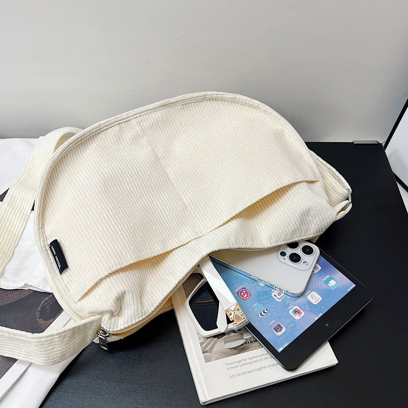 2024 새로운 시작 새로운 패션 코듀로이 만두 백 예술적 대용량 세련된 핸드백 여성용 어깨