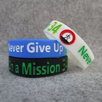 Баскетбольная звезда алфавит брат вдохновляющий широкий NEVER GIVE UP спортивный браслет силиконовый браслет для болельщиков аксессуары