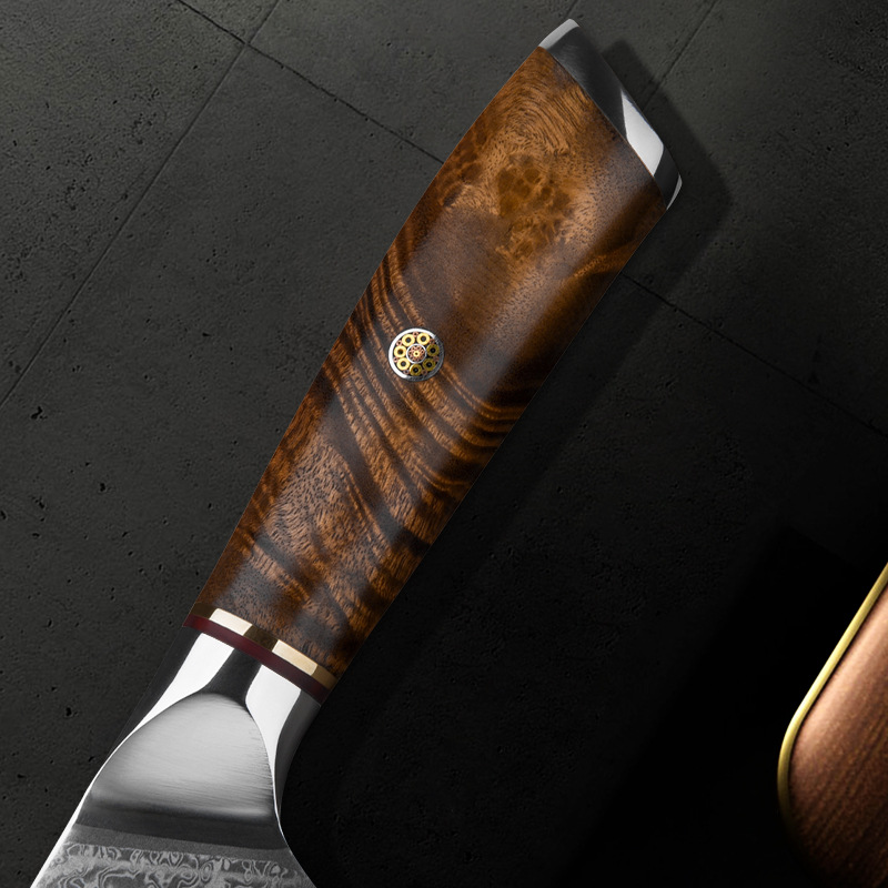 Damasco cuchillo de acero de 7 pulgadas Sande cuchillo de madera de sombra mango de registro cuchillo de cocinero de acero inoxidable entrega transfronteriza