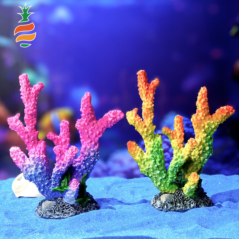 Artesanía de resina de paisajismo de acuario de coral artificial