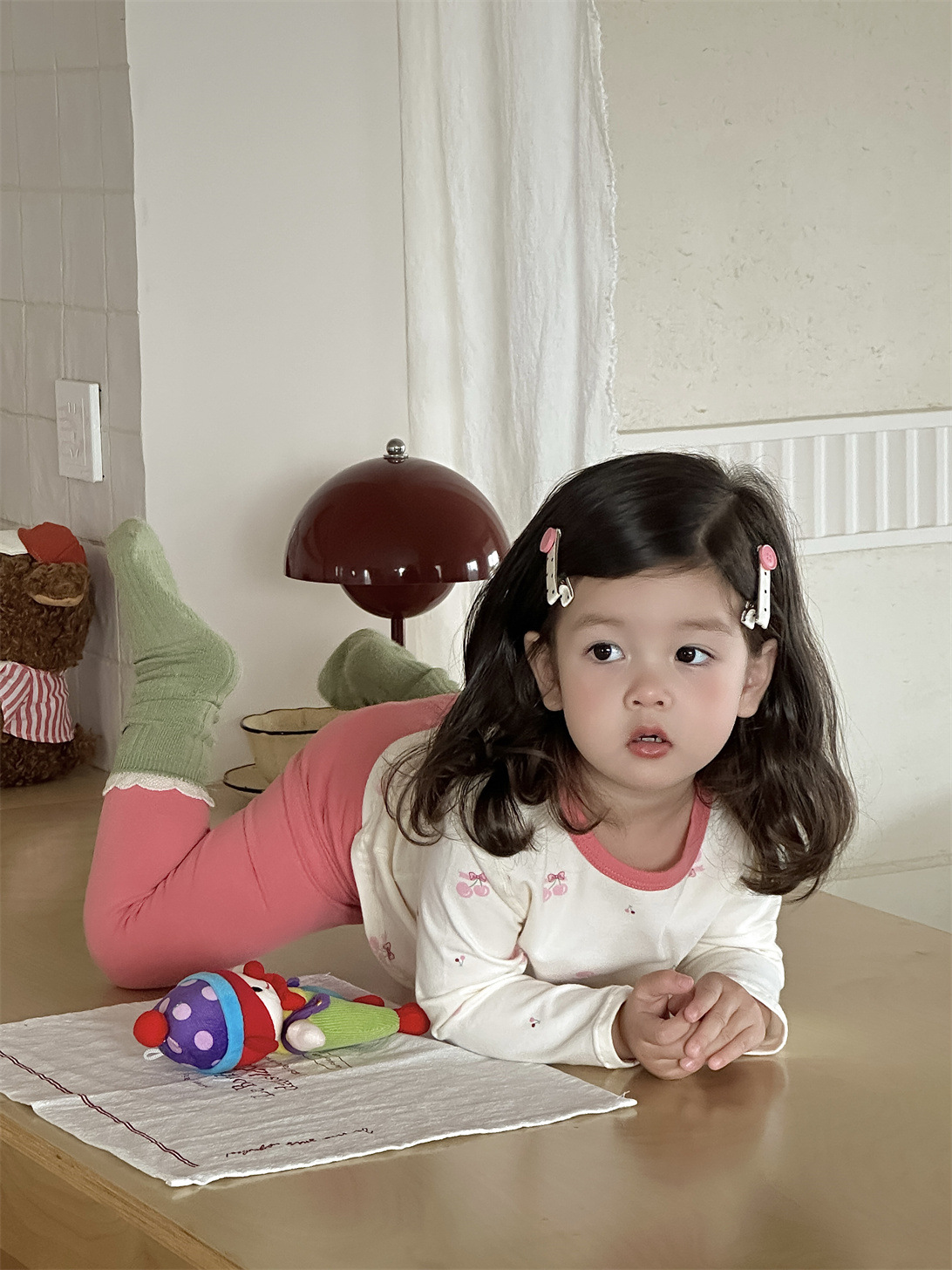 2025 ropa de otoño niñas pijamas bebés ropa infantil coreana ropa infantil ropa de casa bebé dos piezas ropa de otoño