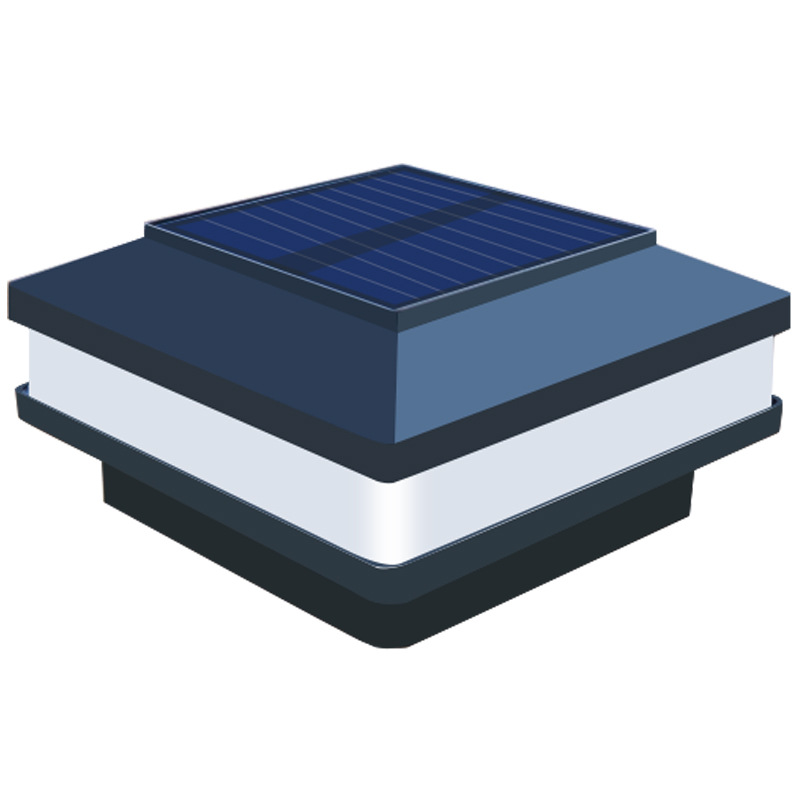 Lámpara solar de columna para exteriores, impermeable, pequeña, cuadrada, para cercas de parques, villas y patios, de bajo consumo.