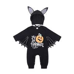 Alibaba.com Autumn/Winter Halloween Baby Costume Agent Cotton Bat-Shaped Onesie Direct Supply