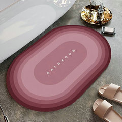 Carefully selected crystal velvet bathroom bathroom non-slip absorbent floor mat bathroom toilet entry mat bathroom oval floor mat