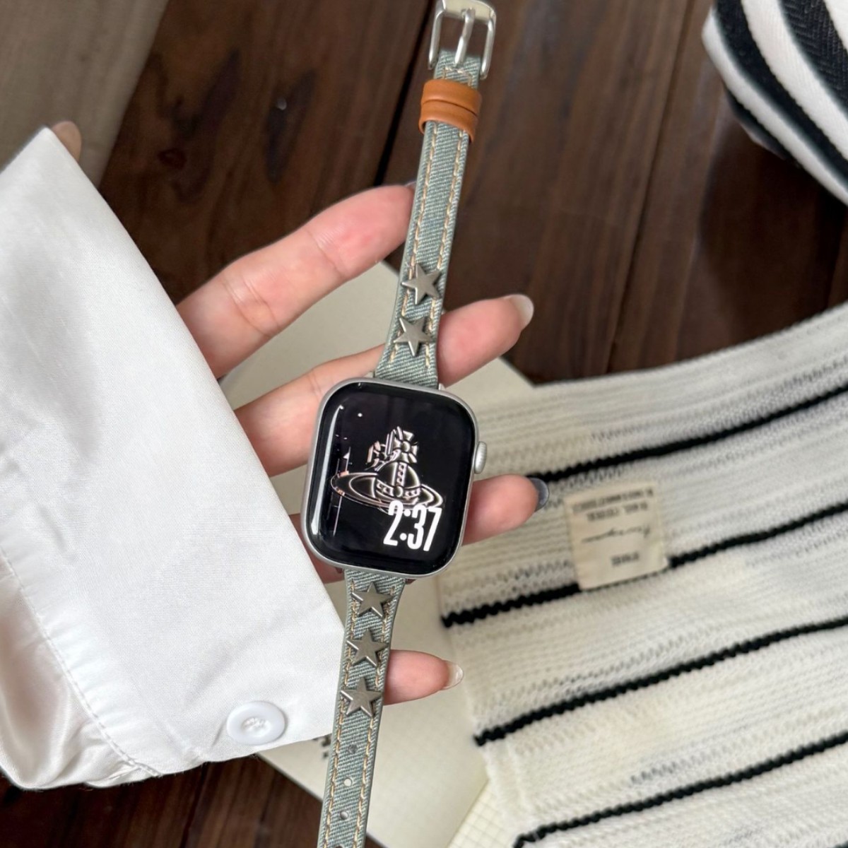 Suitable for iWatch Smart Watch Strap Apple Star Cowboy Small Waist Model S10/11 Female S9E Spot