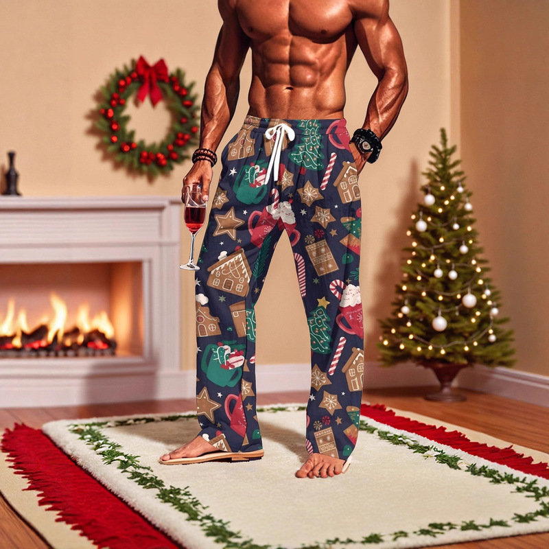 Cross-Border New Products European and American Export Casual Fashion Men's 3D Digital Printing Christmas Loose and Versatile Sports Pants Cross-Border New Products European and American Export Casual Fashion Men's 3D Digital Printing Christmas Loose and Versatile Sports Pants