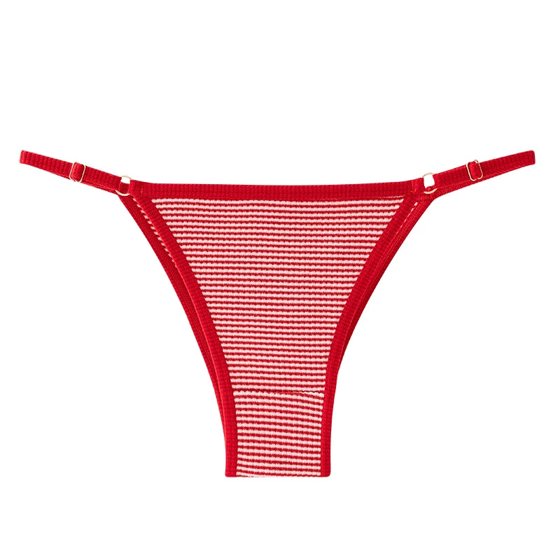 Thong panties women, adjustable low-rise straps, soft polyester-elastane fabric