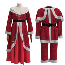 新款 cos金絲絨聖誕服成人聖誕節服裝女聖誕裙聖誕老人衣服表演服