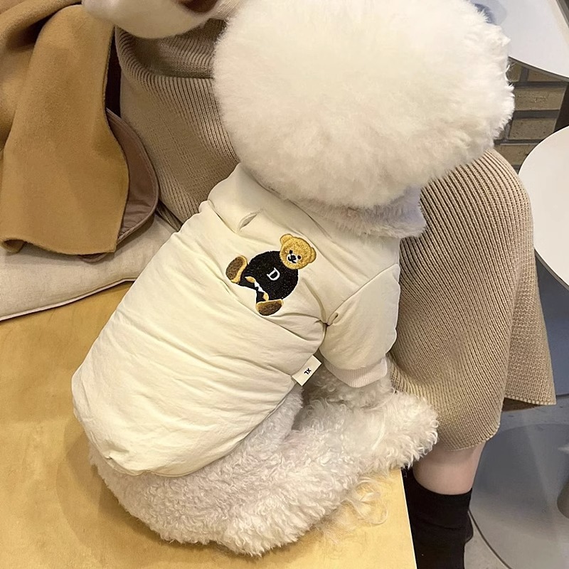 Mascota de algodón acolchado abrigo de tracción engrosada abrigo cálido oso de peluche medio y pequeño perro Otoño e Invierno gato ropa para mascotas image 4