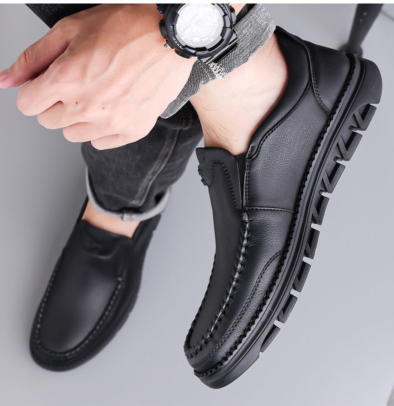 Giày da nam lười mũi tròn gót thấp 1–3 cm kiểu Anh công sở — GX2515 màu vàng, GX2515 màu đen chi tiết 19