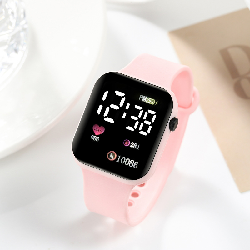 New Hot Small Square Couple Children Square Watch Simple Sports LED Electronic Watch Factory Direct Sale