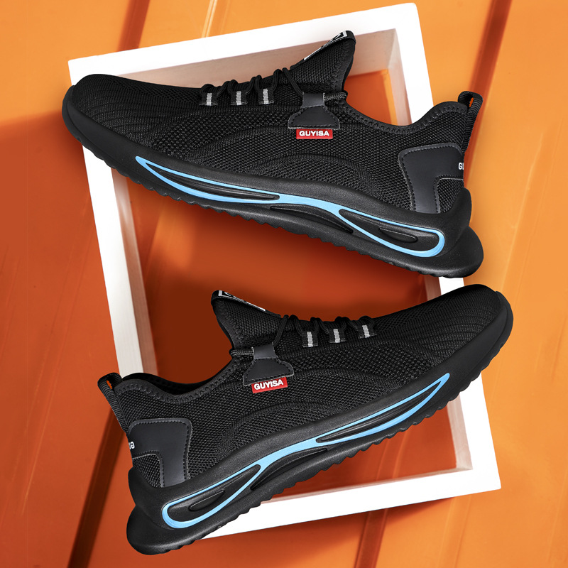 跨境工廠新款勞保鞋男鋼頭防砸防刺穿舒適輕便柔軟安全工作鞋