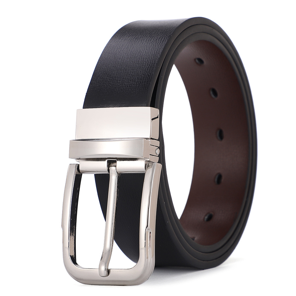 Cinturón de cuero de una sola pieza hebilla giratoria de moda para hombres Cinturón de negocios para hombres Comercio exterior Productos genuinos Ventas directas de fábrica