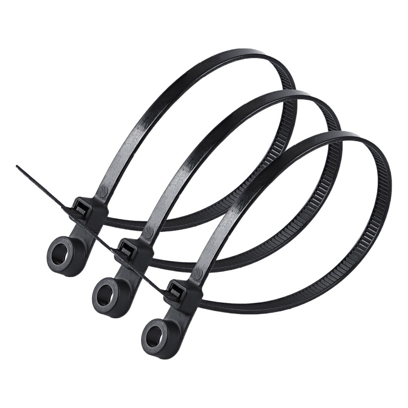 Cabeza fija atadura de cables de nylon 3,6*150 tornillo de cabeza redonda correa de agujero redondo hebilla de plástico autoblocante vinculante al por mayor