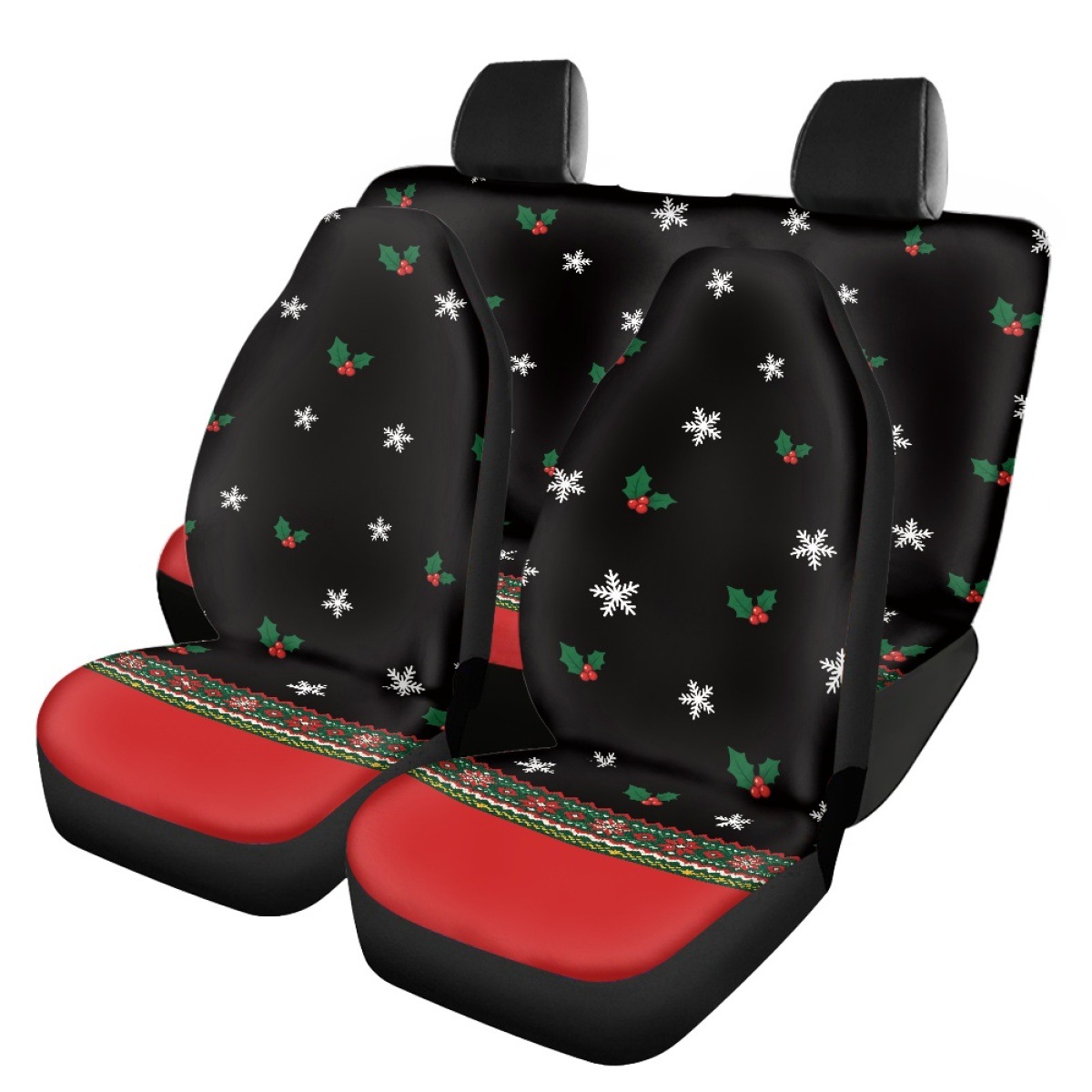 Cross-border Amazon Christmas-themed cat car seat covers, front and rear seat protectors, car interior decorations