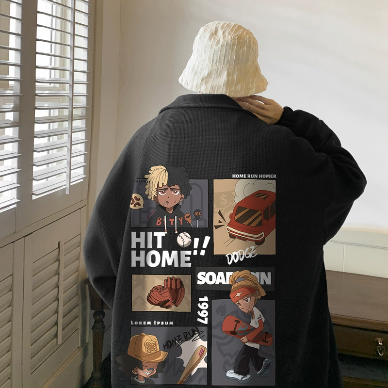 Вафли! Кардиган, Мужское пальто, мужская куртка, мужской свободный вафельный Топ, мужской в гонконгском стиле WT366-P55