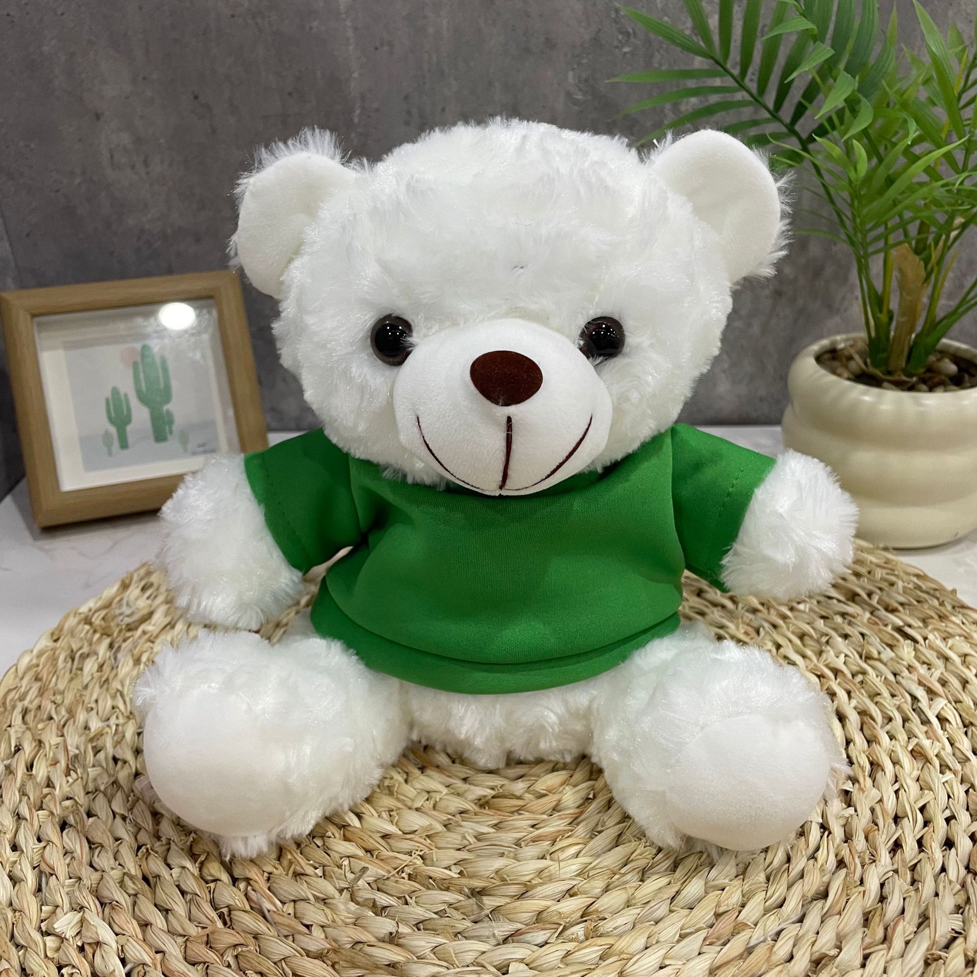 Teddy Bear se puede imprimir LOGO evento de vacaciones muñeca regalo para el hogar adornos de escritorio abrazar juguetes de peluche