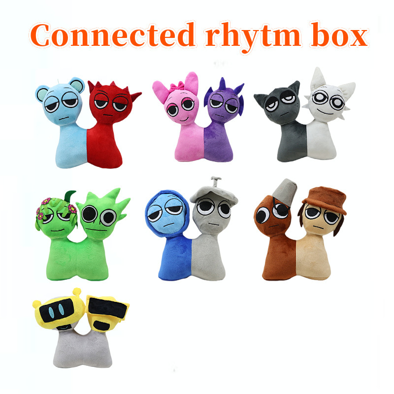 Cross-border new Sprunki Plush incredibox conjoined rhythm box game plush toy doll