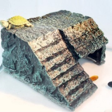 乌龟晒台爬台半水龟爬坡晒背台鱼缸造景躲避洞洞穴仿真石头浮台景