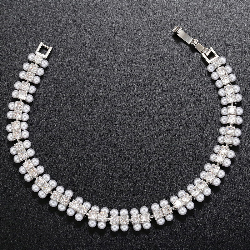 Luxurious Geometric Copper Plating Zircon Bracelets