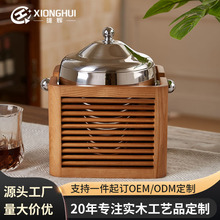 厂家定 制白蜡木冰桶 餐厅酒吧KTV专用冰桶实木纹理简约保鲜冰桶