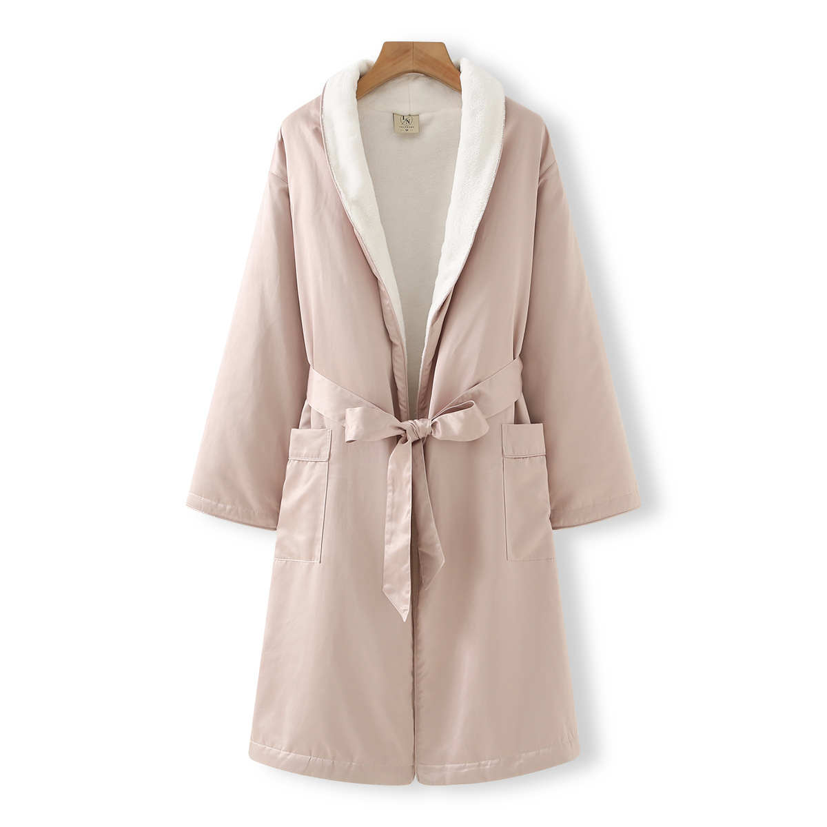 Hilton Short Velvet Bathrobe Winter Double Layer fleece-lined Thickened Morning Robe Couple's Five-Star Hotel Nightgown Long Bathrobe