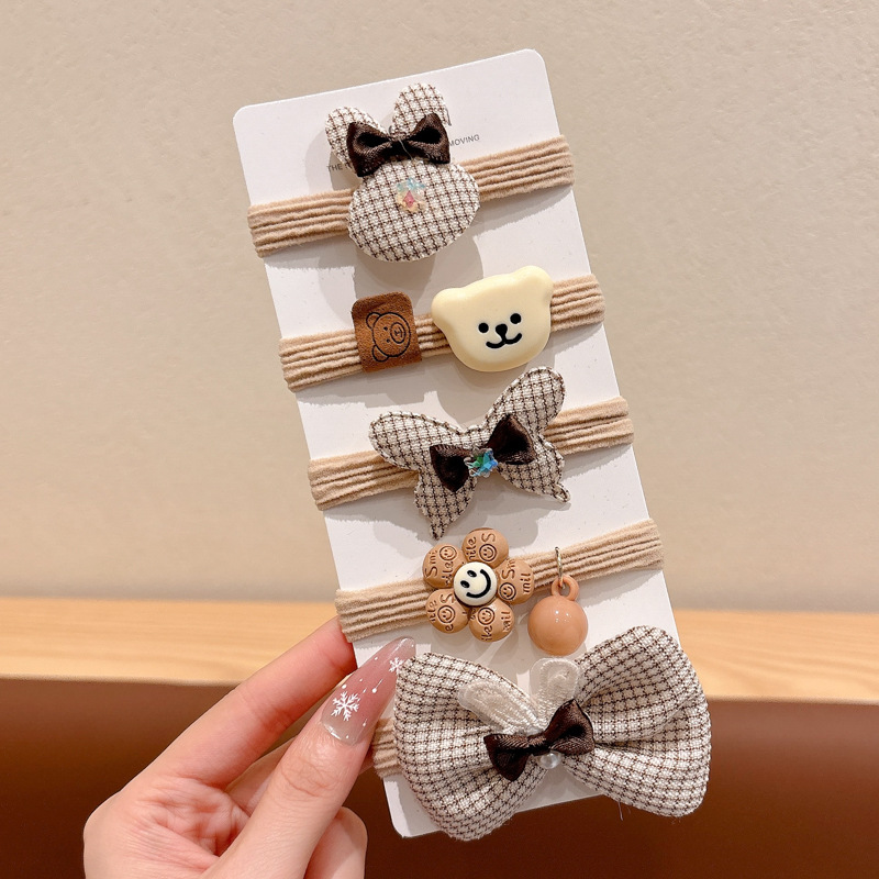 Papá Noel correa de goma para niños navideños vestido de cabello jardín de infantes bebé anillo de cabello de Navidad atmósfera accesorios