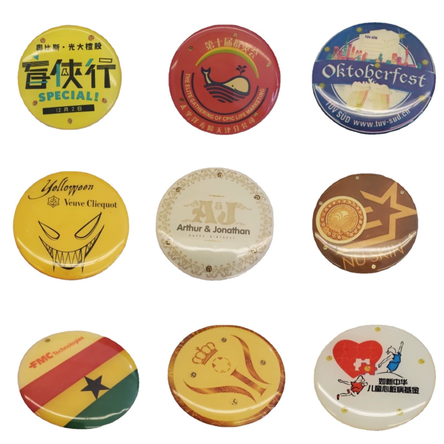 Exportación transfronteriza a Japón insignia luminosa LED hebilla magnética insignia de flash actividad de fiesta de aniversario accesorios de alegría