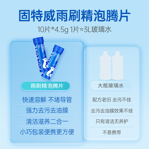 Goodway Concentrated Effervescent Tablets Car Glass Water Gift Car Cleaning Agent Wiper Essence Cleaning Solid Wiper Essence