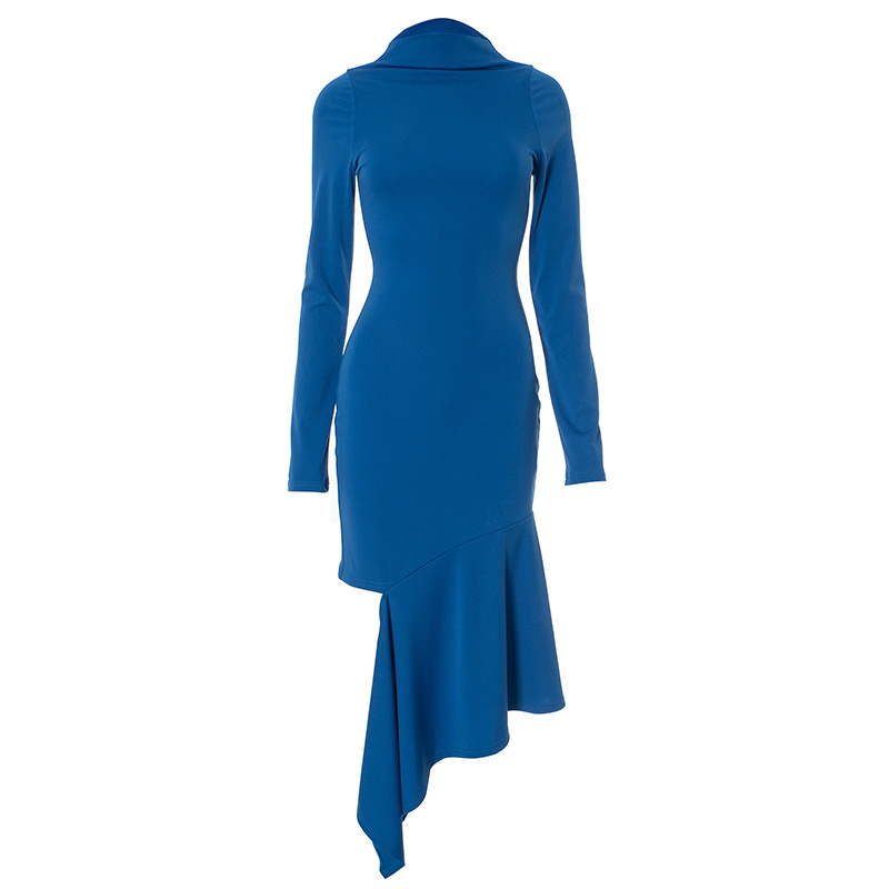 Women Elegant Elegant Slit Embellished Solid Color Length Dress