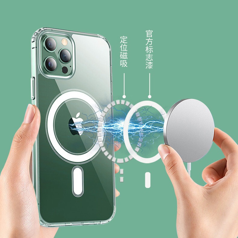 Suitable for Apple 14 Magnetic Phone Case, iPhone 17 Acrylic Transparent Protective Case, 16 Magnetic Wireless Charging Case