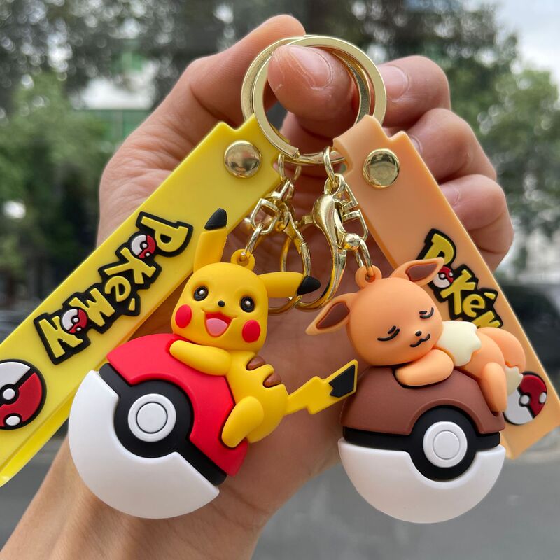 Pokémon Poke Ball Keychain Cute Pikachu Doll Men's and Women's School Bag Pendant Decoration Small Gift Wholesale