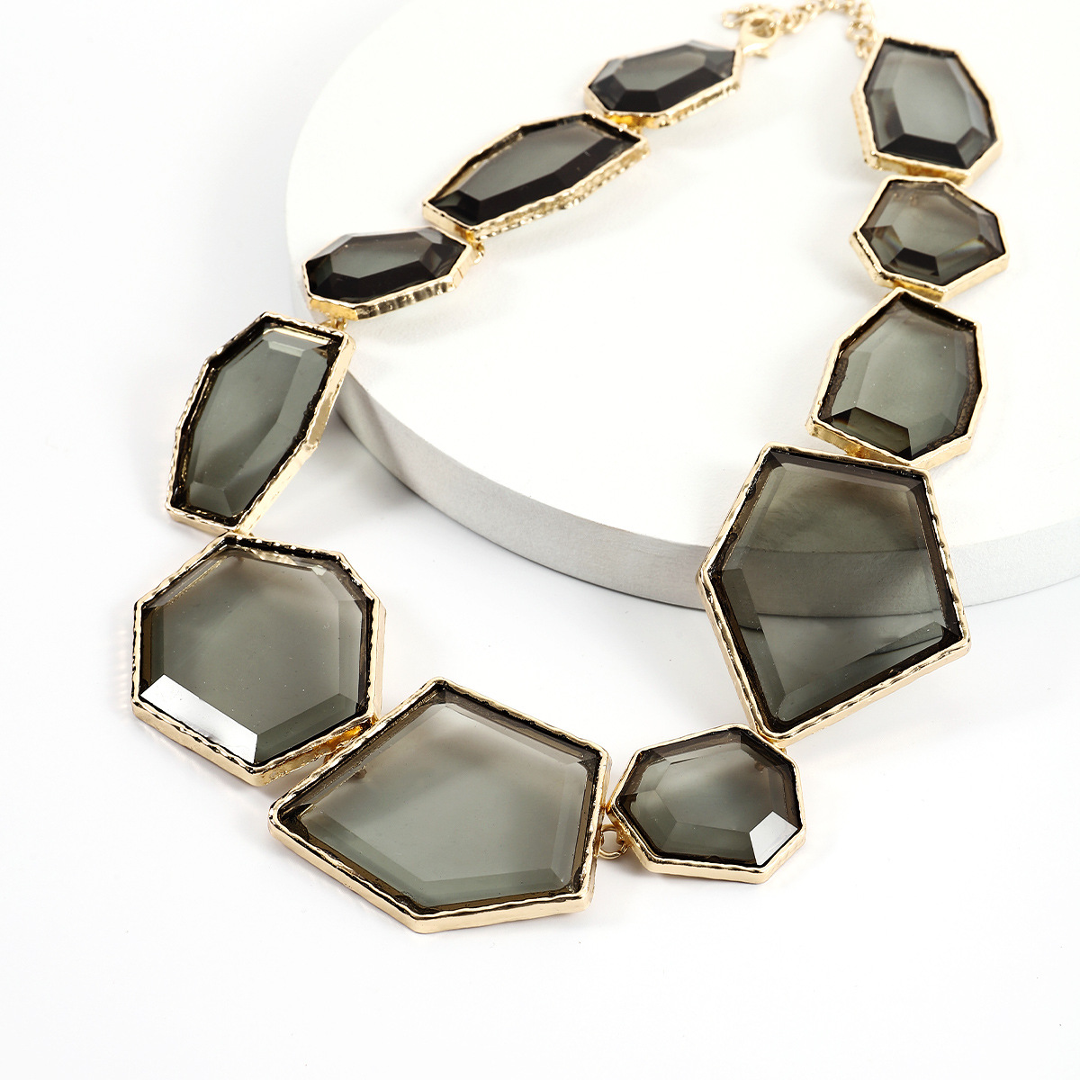 Fashion Geometric Plastic Inlay Rhinestones Womenu0027S Earrings Necklace