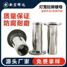 厂家直售304不锈钢平头灯笼拉铆空心膨胀内螺纹加长异性螺母m5-m8