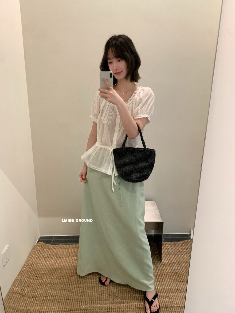 Áo sơ mi nữ tay bồng ren cotton linen thắt eo 2026 — Xanh nước biển, màu trắng, Bột cam chi tiết 17