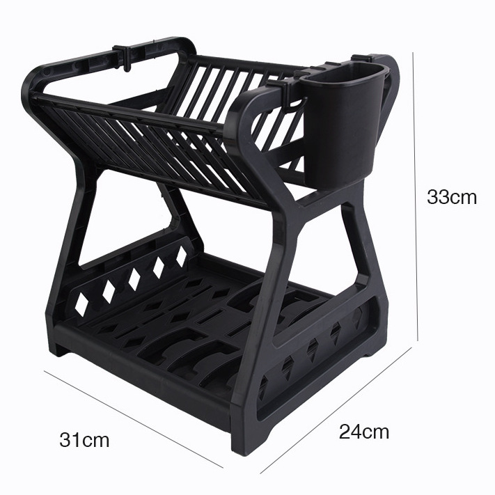 Estante de almacenamiento de cocina tazón y plato estante de almacenamiento mesa de drenaje estante de tazón vajilla palillos armario doméstico multi-capa organizador rack