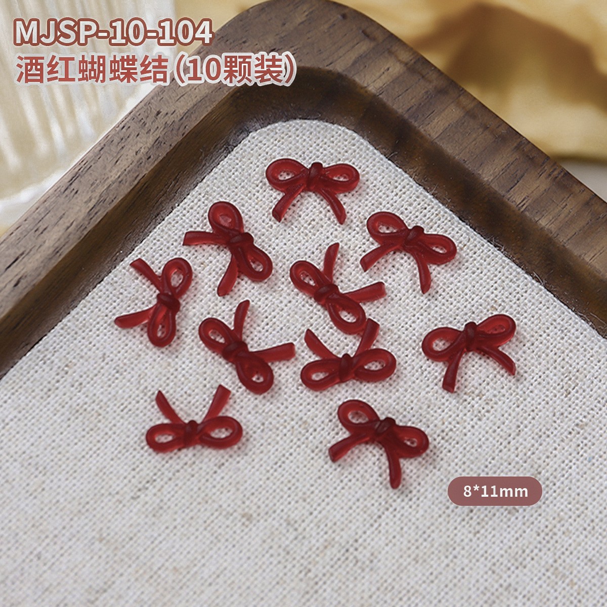 Explosiones de vino rojo flotante arco joyas de manicura línea simple arco uñas decoración pequeña al por mayor