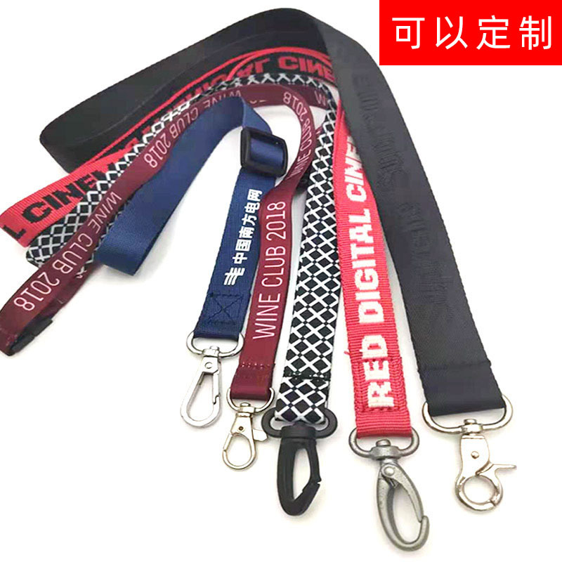 Shenzhen Manufactor customized nylon Webbing Thermal transfer Lanyard Certificates Work card Exhibition Lanyard customized LOGO