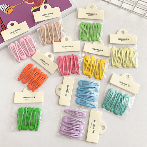 New candy color hair clip, simple flower bangs clip, broken hair edge clip, cute and sweet girl heart BB clip hair clip